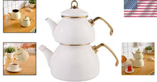 Load image into Gallery viewer, Elegant Retro Teapot and Kettle Duo - Stainless Steel, Anti-Microbial Coating