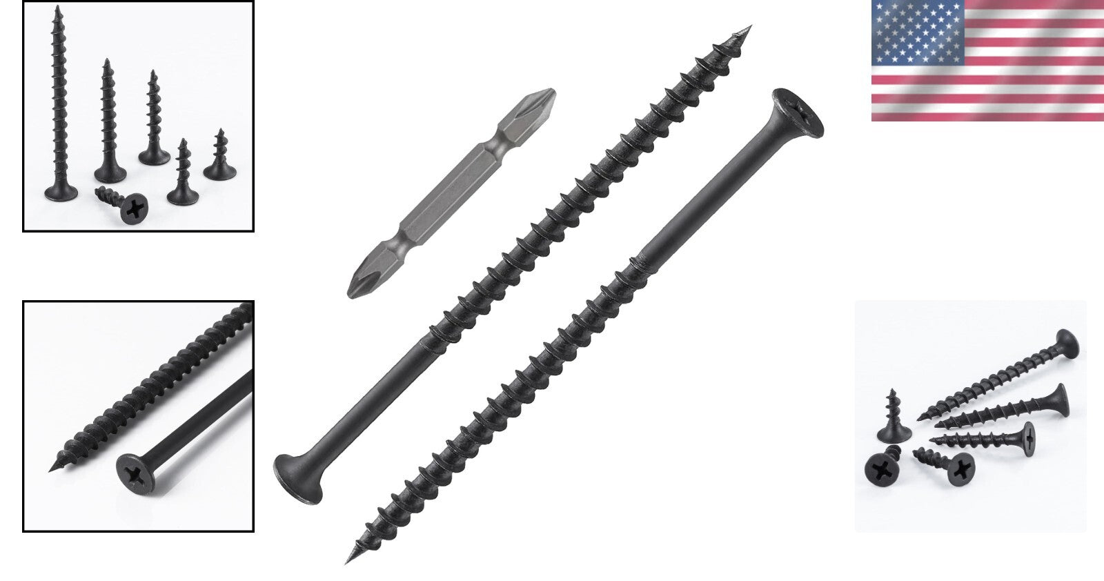 Durable 15 Lbs Coarse Threaded Black Screws - Ideal for Wood & Drywall