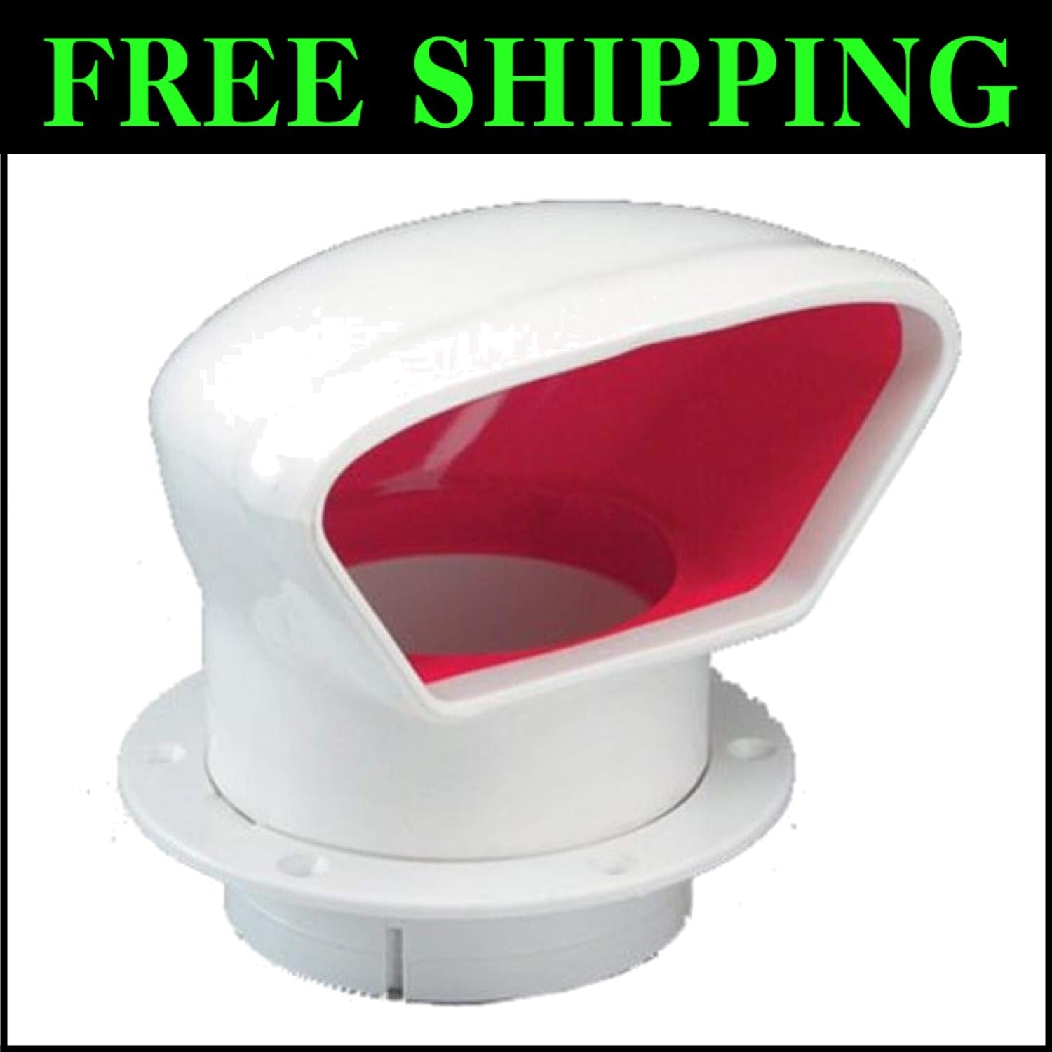 Soft PVC Low Profile 3" Cowl Vent with Red Interior - Boating Essential