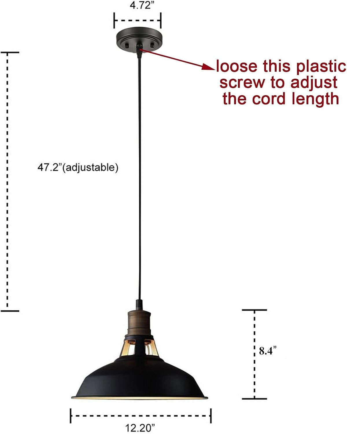 Dimmable 3-Pack Ceiling Pendant Lights - Industrial Barn Style for Modern Spaces