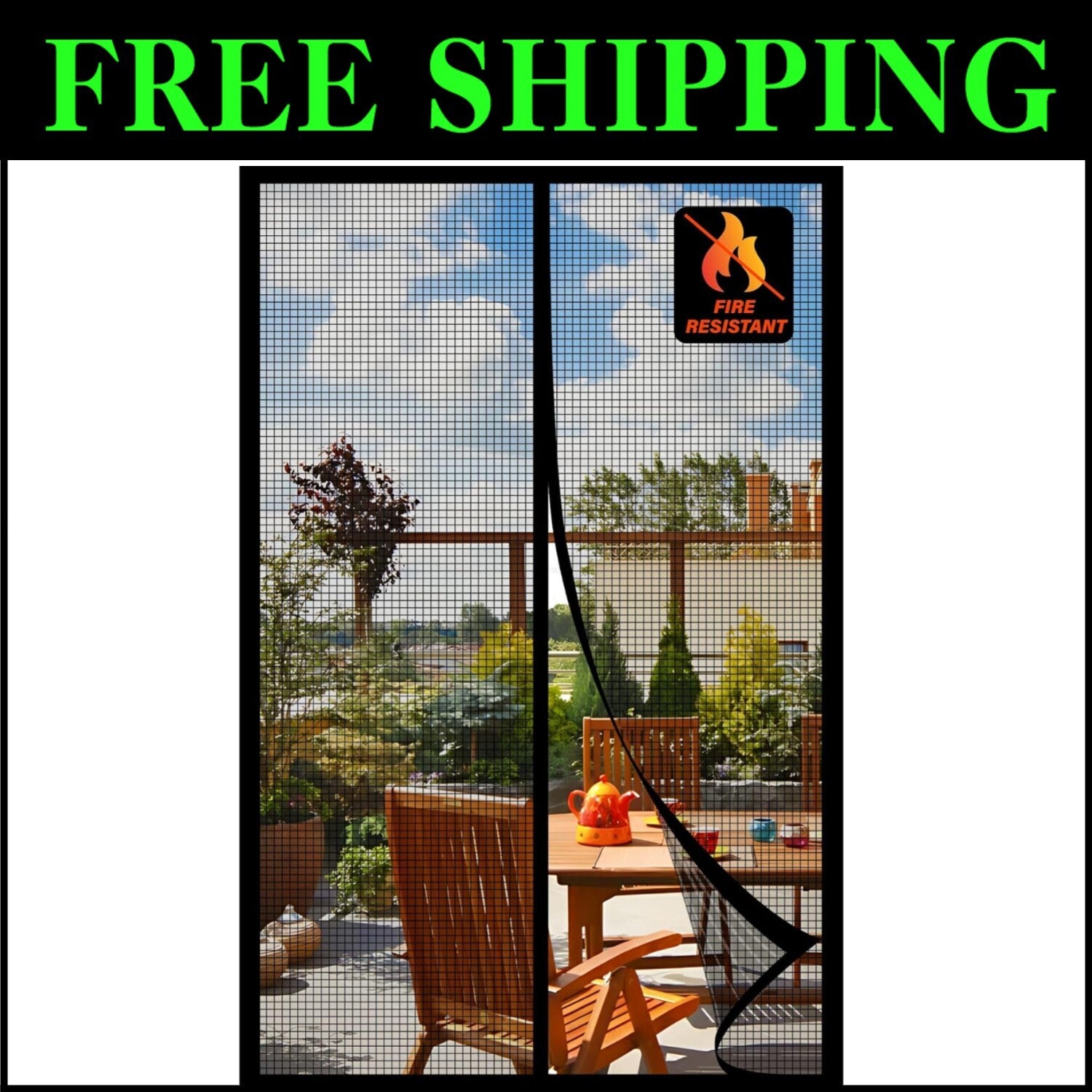 Pet-Friendly Magnetic Screen Door - Heavy-Duty Mesh Curtain, Easy Install 36x80