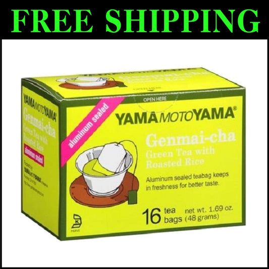 Yamamotoyama Genmai-cha Tea - 16 Bags of Roasted Rice Delight - 12 Pack