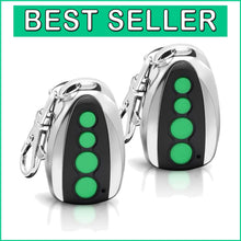 Load image into Gallery viewer, Ergonomic 4-Button Gate Remote Controller - 65ft Range - 2-Pack Security Fobs