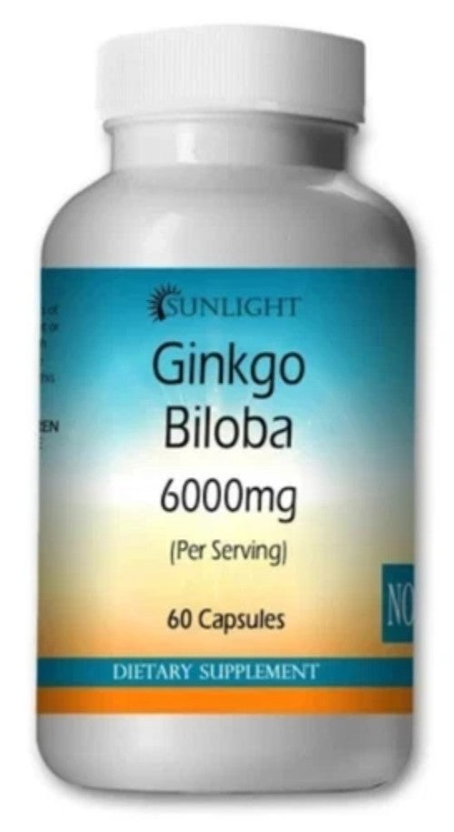 Ginkgo Biloba 6000mg – Herbal Extract Caps / Pure Quality – Ships Free USA