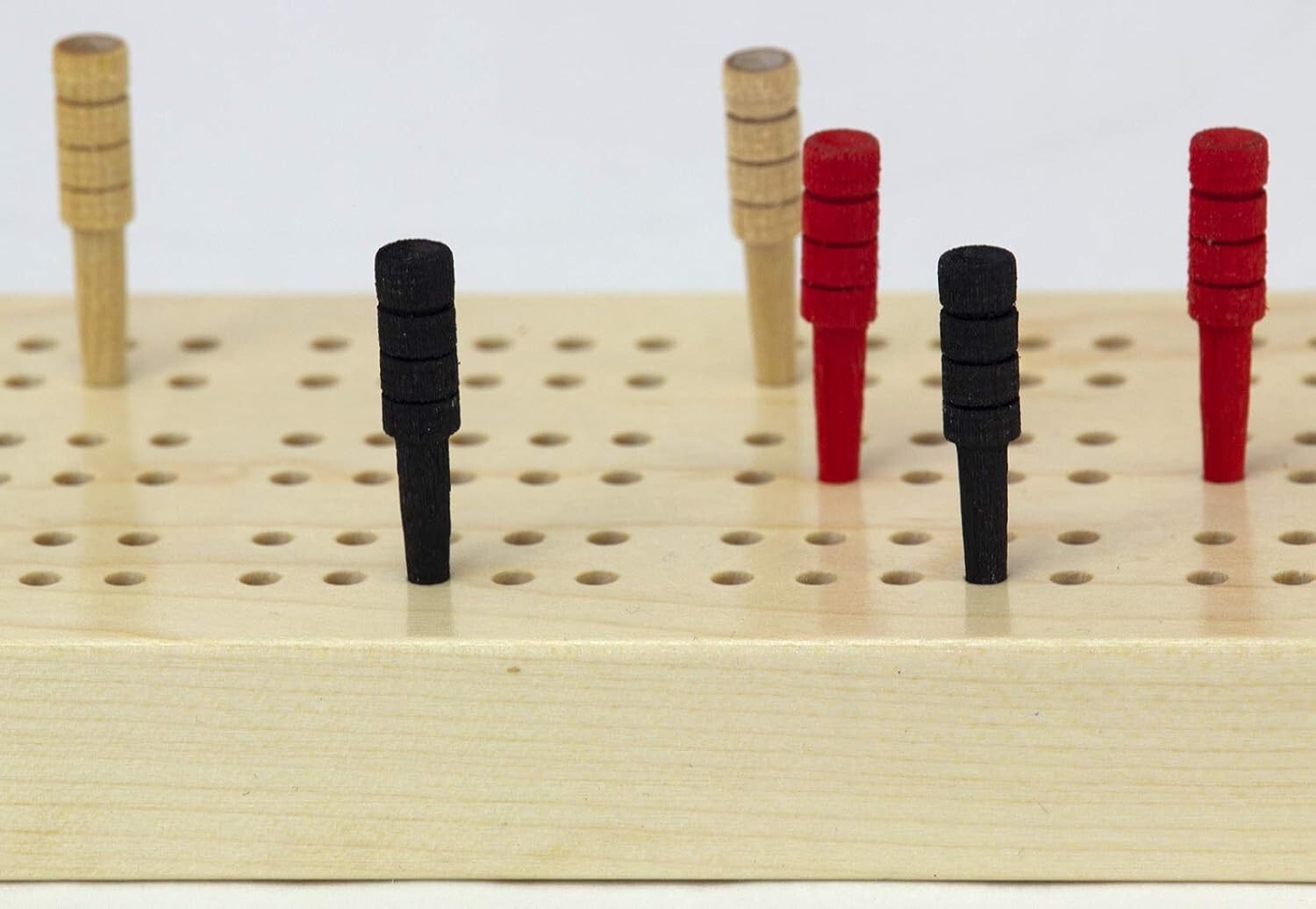 180-Piece Wooden Cribbage Pegs - Red, Black, Natural - Perfect Replacement