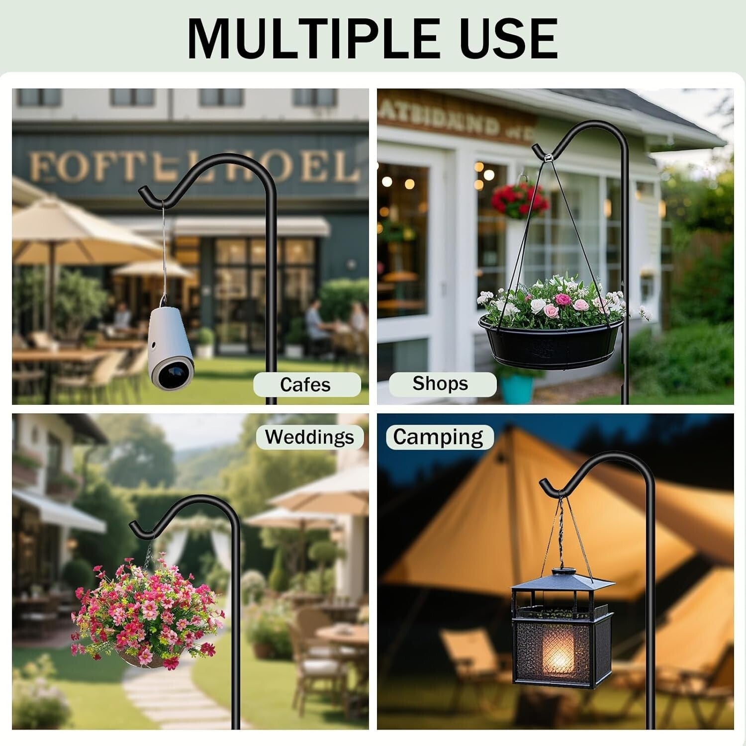 Multi-Purpose 65in Heavy Duty Shepherd Hooks – Perfect for Garden Decor & Events