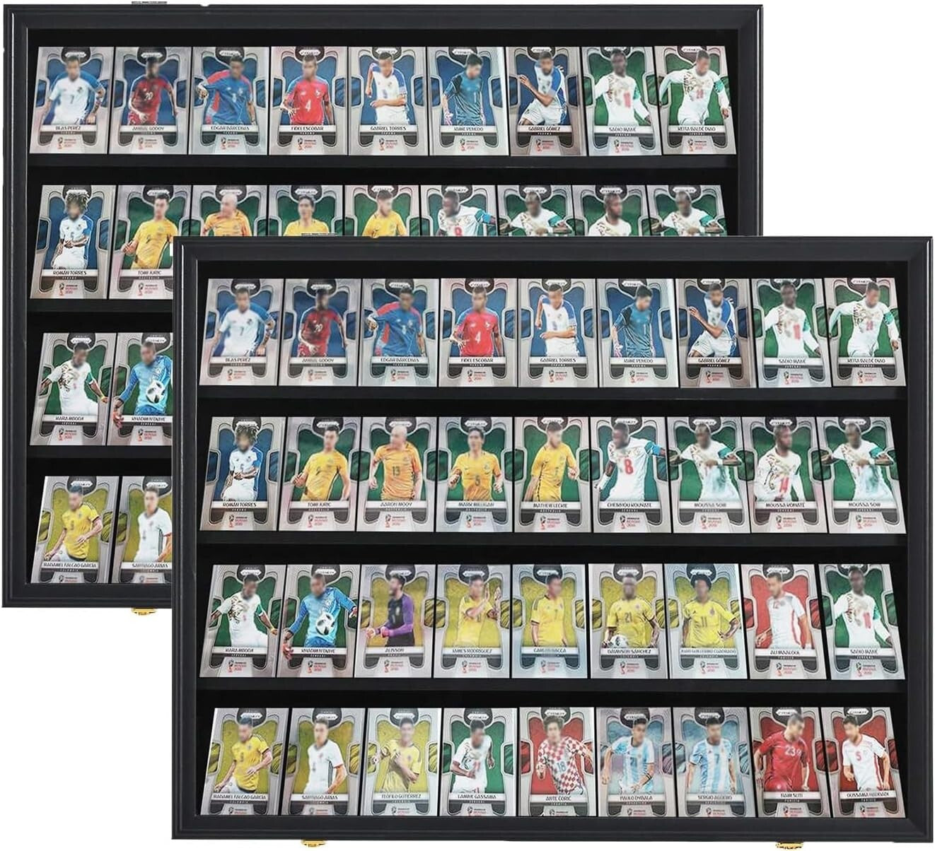 2 Pack Lockable Acrylic Sports Card Display Case - Shatter-Proof Black Design