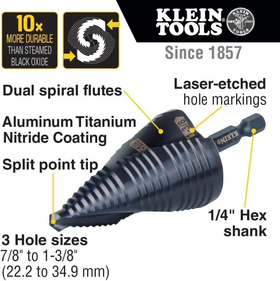 Professional Step Drill Bit with Laser Markings for Easy Size Identification