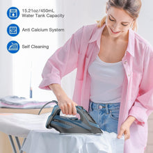 Load image into Gallery viewer, Efficient 1700W Steam Iron with Adjustable Settings &amp; Durable Ceramic Soleplate
