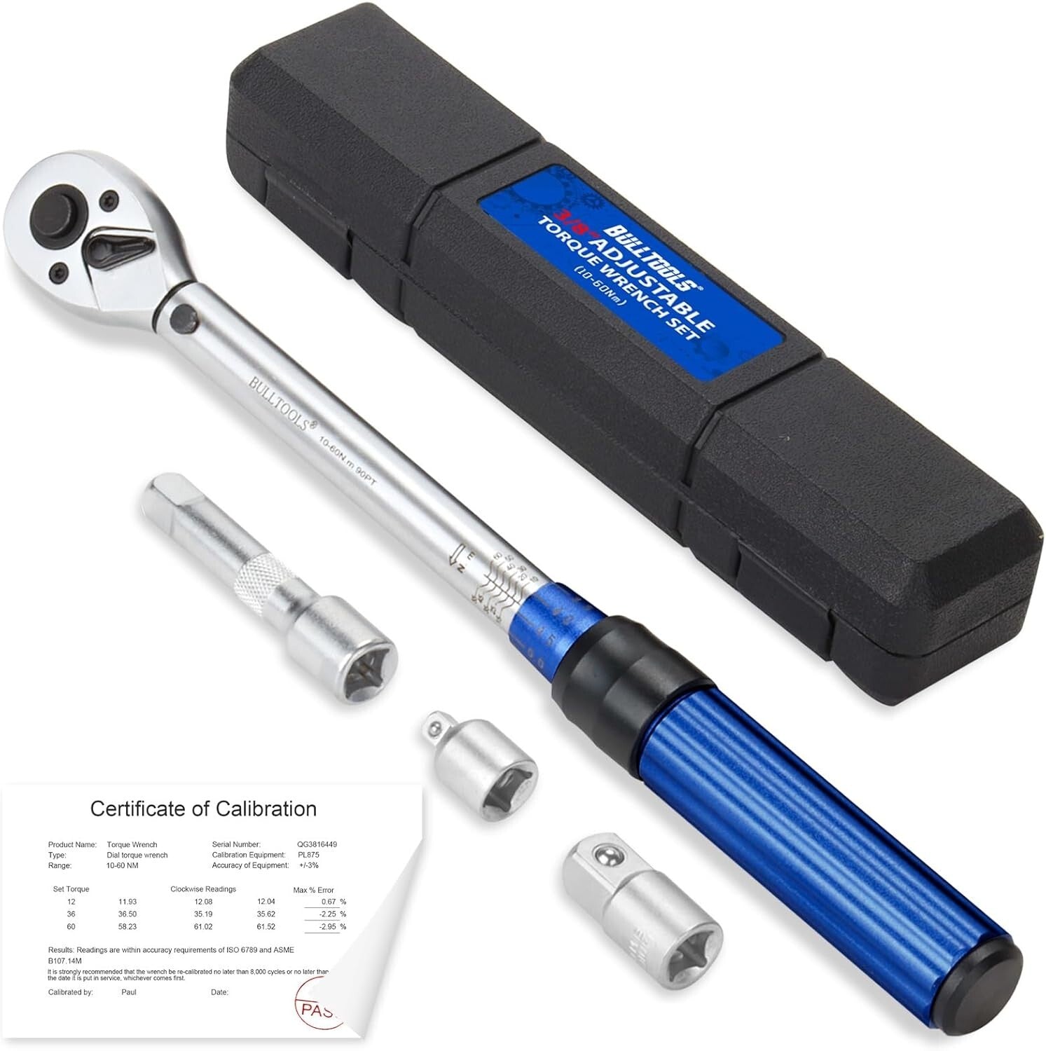 Precision Dual-Direction 3/8-Inch Drive Click Torque Wrench Set 7.4-44.3 FT.LB