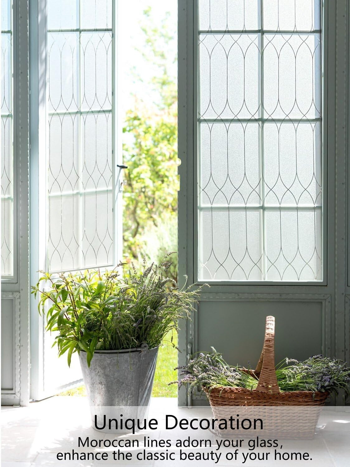 Dynamic Static Cling Window Film with Moroccan Design - Easy Install Solution