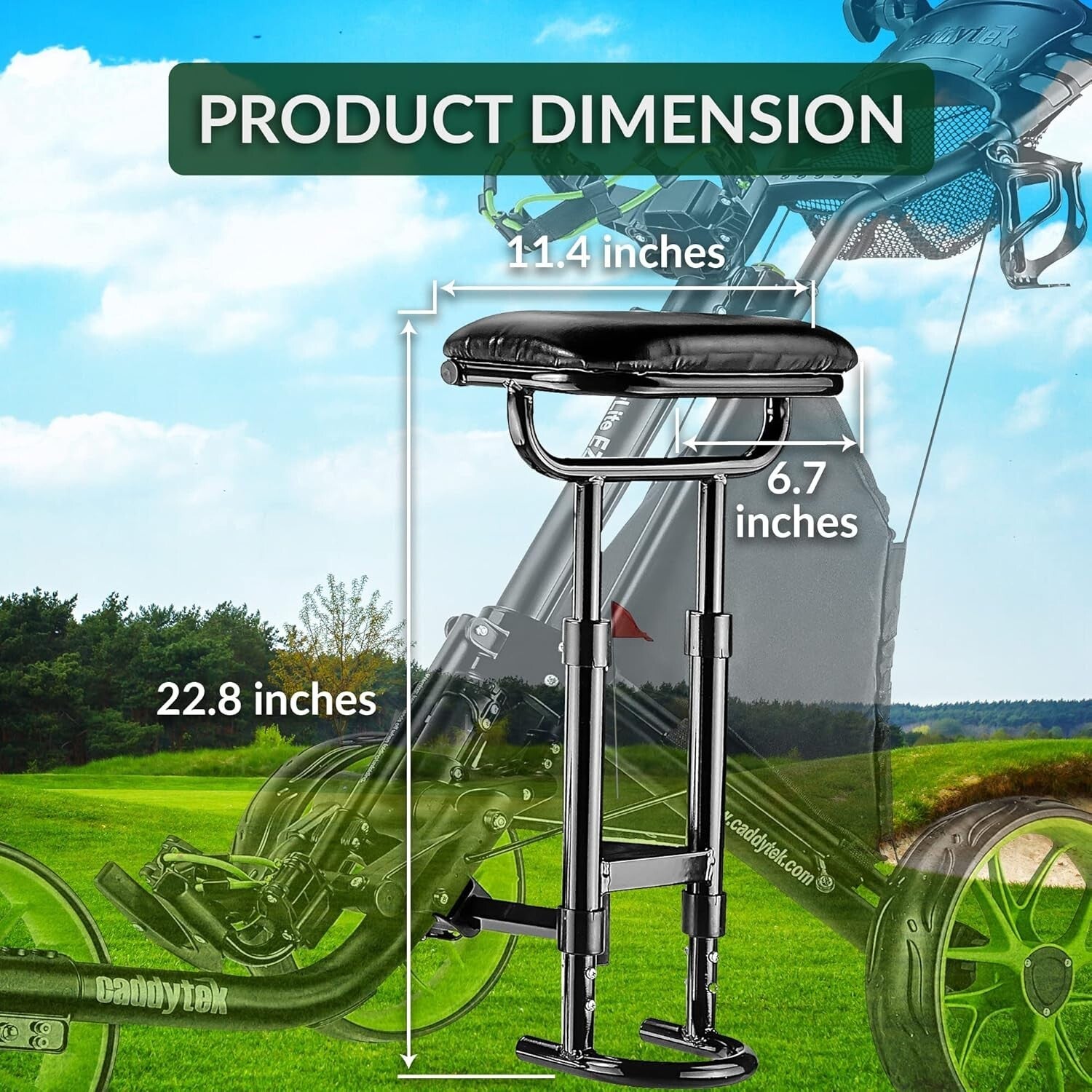 CaddyLite EZ Seat Replacement - Removable Driver's Side Comfort in Black