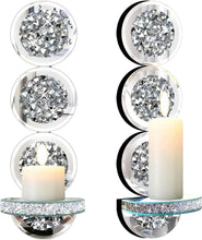 Load image into Gallery viewer, Crystal Crush Diamond Wall Sconces - Elegant Candle Holders for Living Rooms