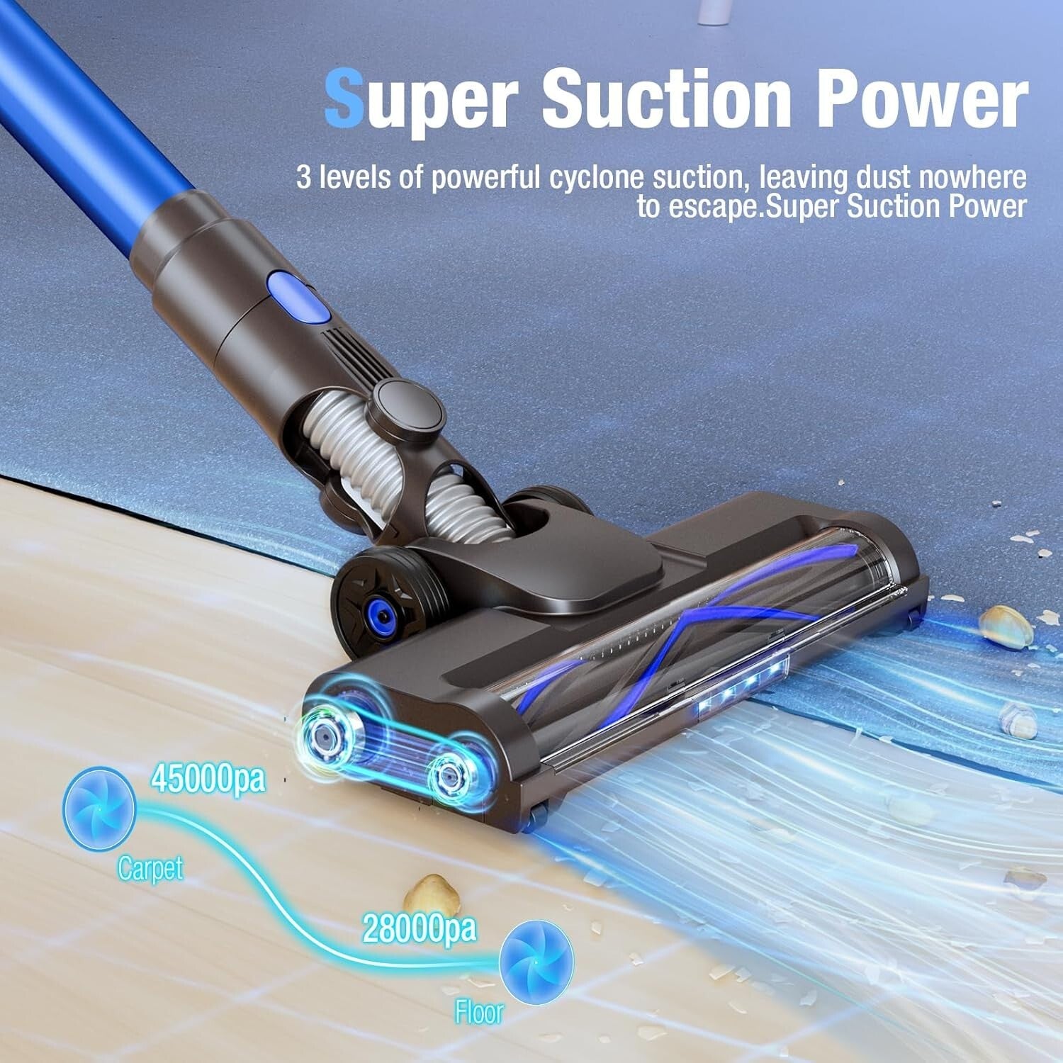 Ultra-Quiet 550W Cordless Vacuum with 3 Modes & LED Interface - Pet Hair Expert