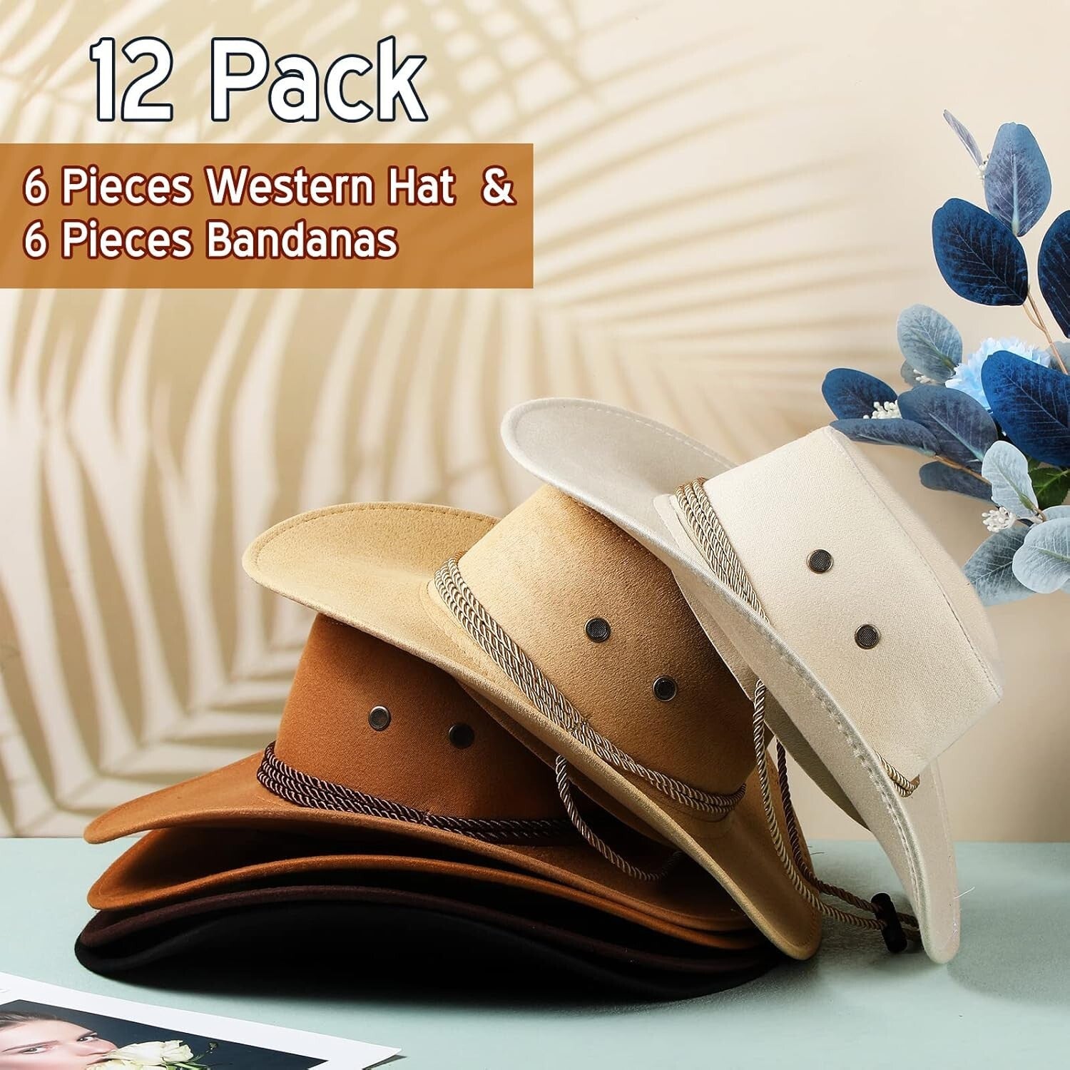 Versatile Cowboy Hats and Bandanas Bundle - Ideal for Parties & Gatherings