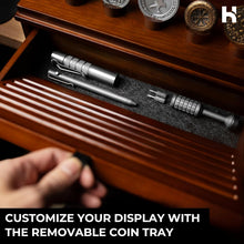Load image into Gallery viewer, Premium Walnut Coin Display Case for Collectors - Holds 50 Coins with Drawer