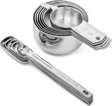 Load image into Gallery viewer, Premium 14-Piece Stainless Steel Measuring Cups &amp; Spoons Set - Lifetime Durable