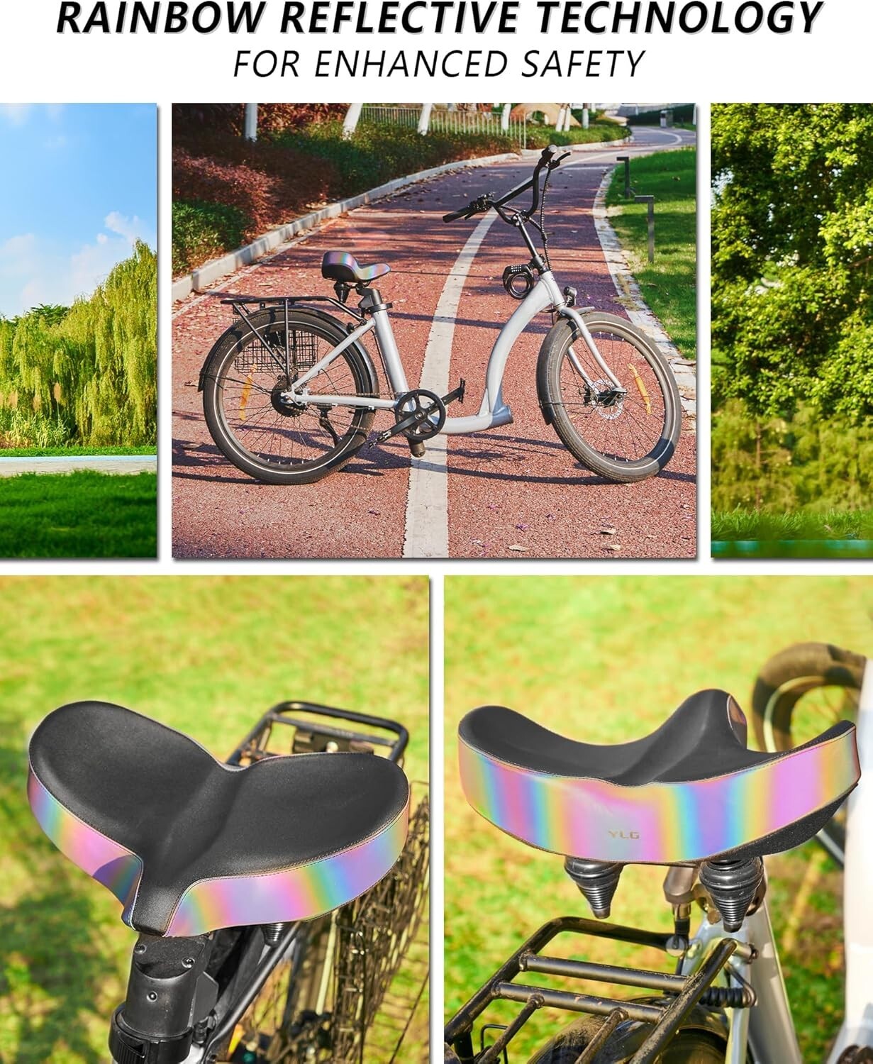 Extra Large Bike Seat with Memory Foam & Waterproof Cover for Ultimate Comfort