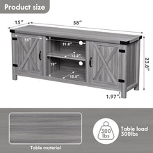 Load image into Gallery viewer, Rustic Gray Wash Barn Door Media Console - Ideal for Living Room and TV Storage