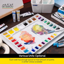 Load image into Gallery viewer, 33-Well Ceramic Watercolor Palette with Lid: Professional Durable Mixing Tray