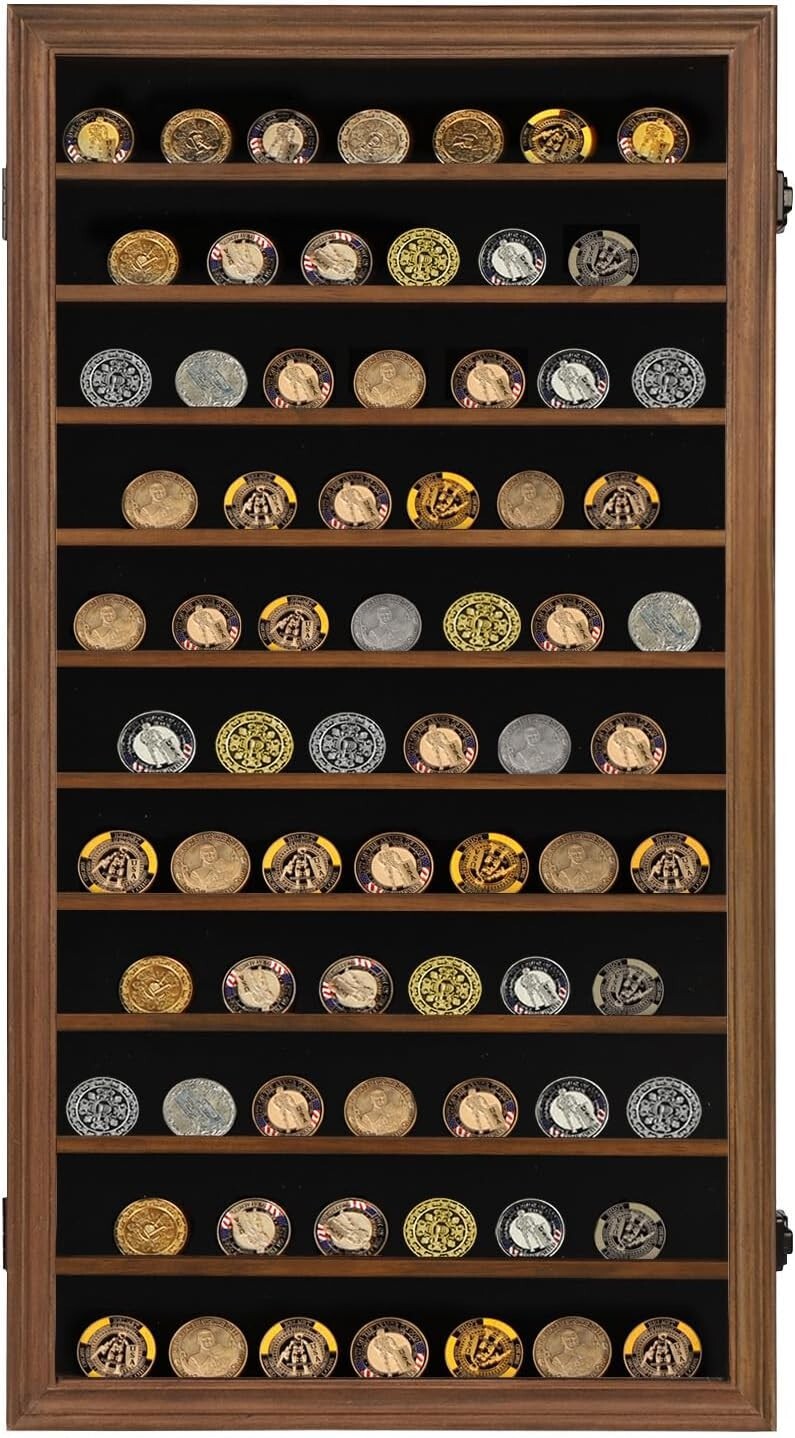 Removable Shelf Coin Display Case - Protects, Organizes & Showcases Collectibles