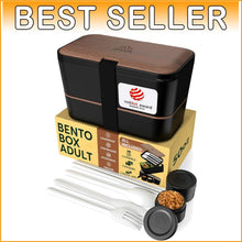 Load image into Gallery viewer, Versatile Bistro Bento Box with 4 Utensils &amp; Sauce Jars – Modern &amp; Leakproof