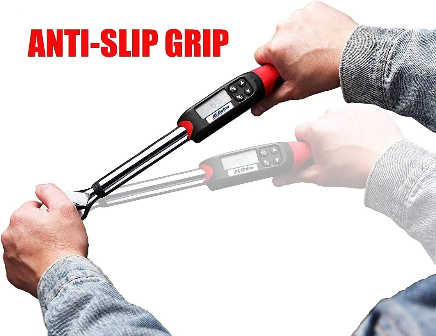 Advanced Digital Torque Wrench with Buzzer & LED – Compact 3 3/8” 3.7-37 ft-lbs