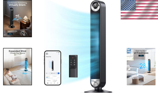 DC Motor 42" Standing Fan - Modern Cooling Solution with Smart Timer & Modes