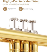 Load image into Gallery viewer, Beginner Bb Standard Trumpet Set in Gold with Case, Mouthpiece &amp; Accessories