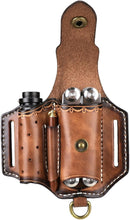 Load image into Gallery viewer, Genuine Leather EDC Tool Organizer with 3 Pockets - Perfect for Everyday Carry