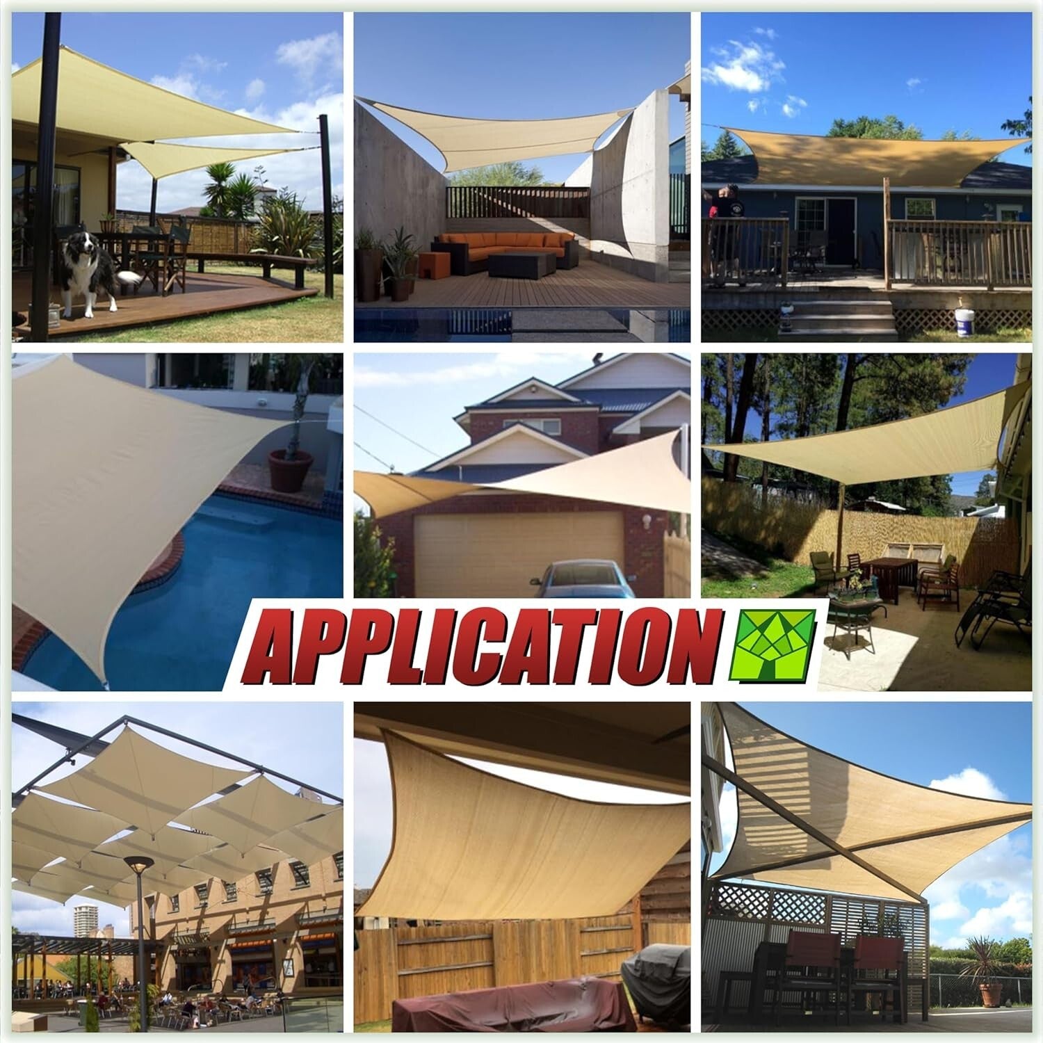 Elegant 14' x 16' Beige Shade Sail - Double Reinforced with 95% UV Blockage