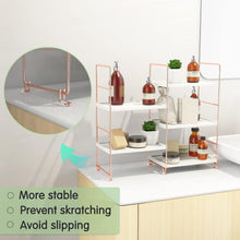 Load image into Gallery viewer, Elegant 3-Tier Bathroom Organizer - Modern Vanity and Spice Rack in Rose Gold