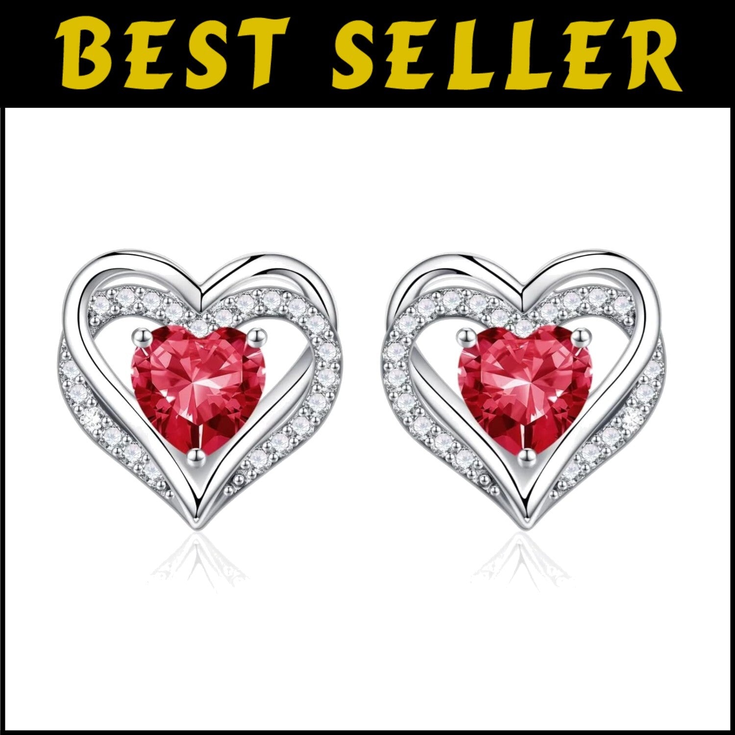 Unique 925 Sterling Silver Heart Birthstone Earrings - Perfect for Any Occasion