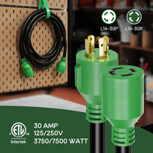 Load image into Gallery viewer, Weather-Resistant 25FT Generator Extension Cord - 10 Gauge Copper Power Solution