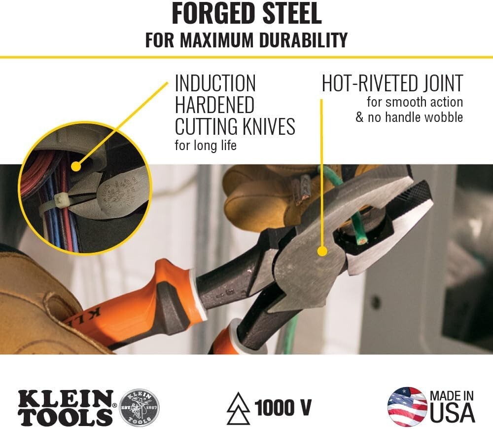 5-Piece 1000V Insulated Tool Kit with Pliers, Wire Stripper, and Screwdrivers