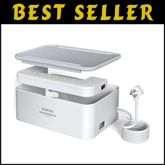 All-in-One Charging Station: 8 Outlets, 3 USB Ports and Cable Management Box