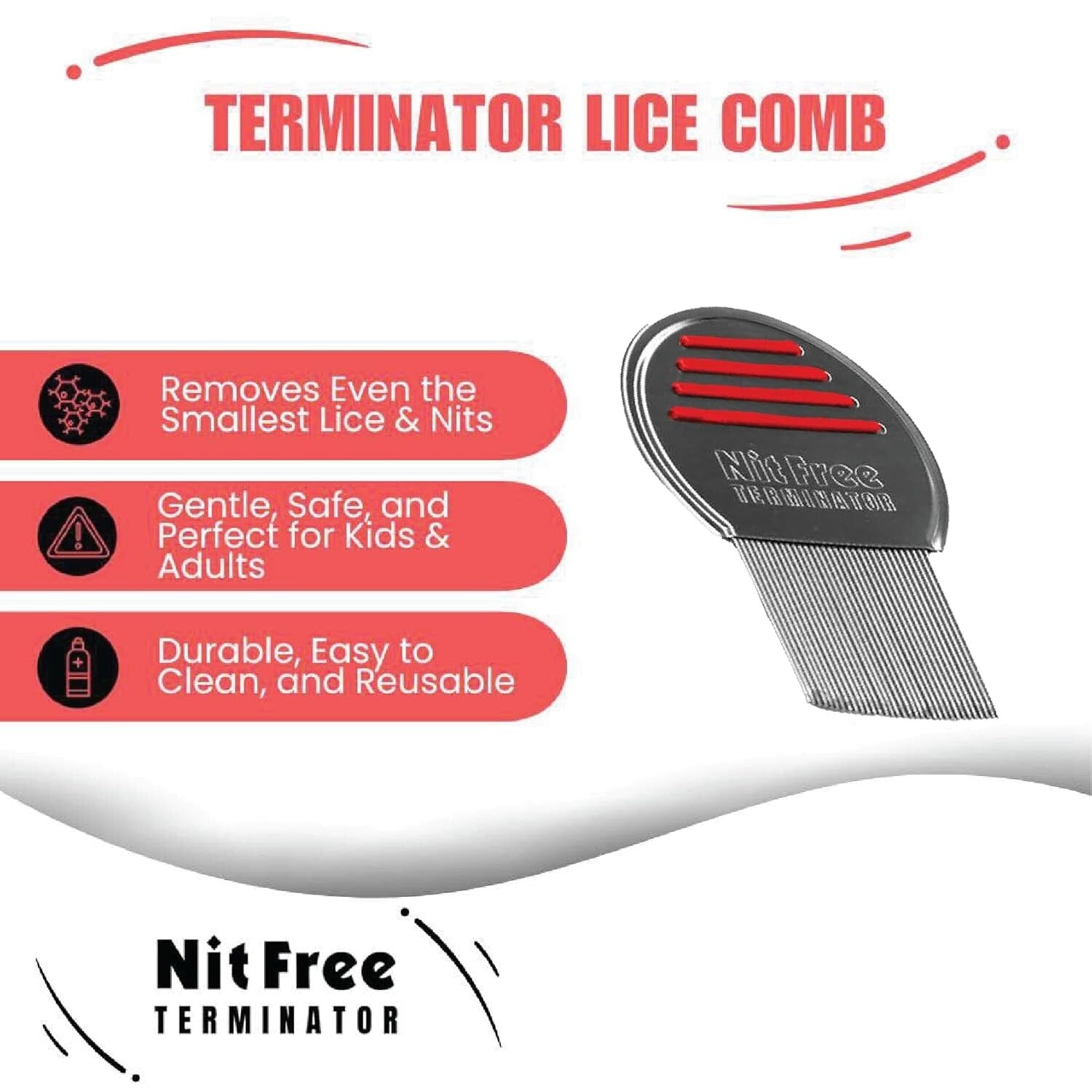 Professional Stainless Steel Lice Comb Pack of 6 – Effective Lice Treatment