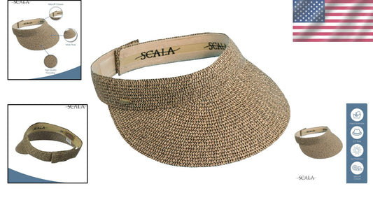 Lightweight Women's Paper Braid Visor - Hand-Washable & Adjustable Design