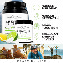 Load image into Gallery viewer, Chewable Vegan Creatine Tablets - 360 Lemon Lime Flavor for Workout Recovery