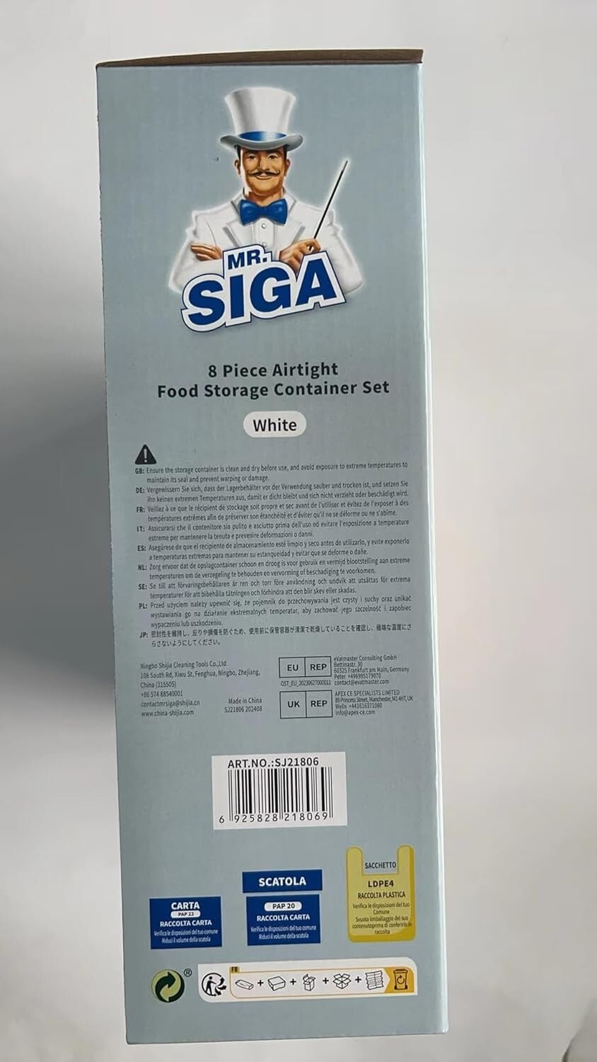 Clear Kitchen Canisters - 8-Piece BPA-Free Food Storage Set with Airtight Seal