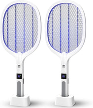 Load image into Gallery viewer, Portable USB Rechargeable Electric Fly Swatter with LED Light - Set of 2