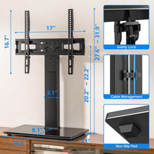 Load image into Gallery viewer, Heavy-Duty Swivel Tabletop TV Stand for 32-65” Televisions - Easy Assembly