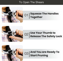 Load image into Gallery viewer, Lifetime Guarantee Bypass Pruning Shears - Ergonomic, Japanese Steel &amp; Teflon...