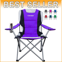 Load image into Gallery viewer, Extra Large Folding Camping Chair - 400lbs Support - Lightweight Purple Design