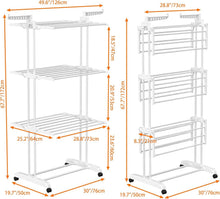 Load image into Gallery viewer, 4-Tier Clothes Drying Rack with Castors - Stable, Rust-Resistant, and Durable