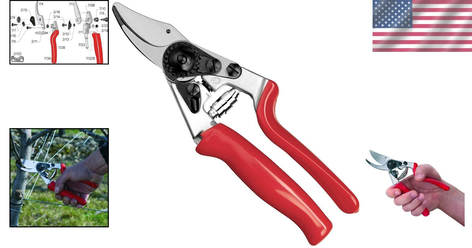 Falco F 7 High-Performance Pruning Shears with Rotating Handle for Easy Cutting