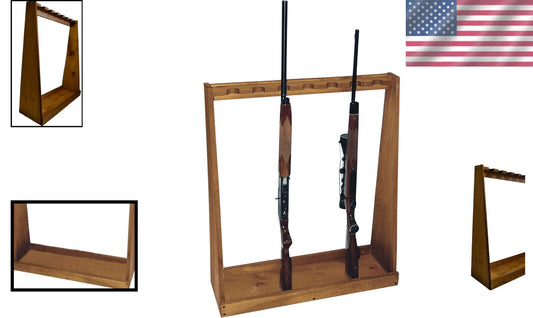 Handcrafted Wooden Gun Display Rack for 7 Long Rifles & Shotguns - Unassembled