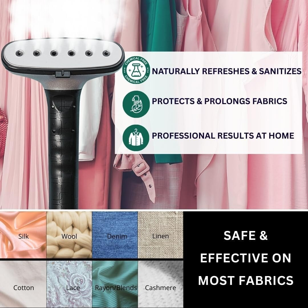 Powerful 1800W Full-Size Garment Steamer with 90 Min Steam & Adjustable Hanger