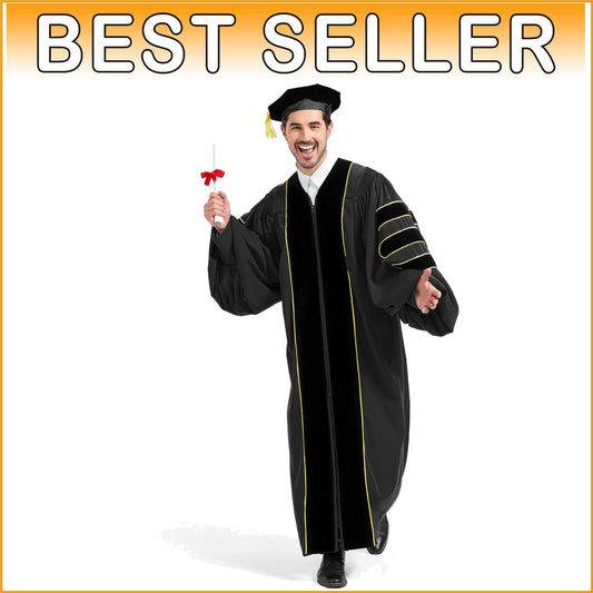Durable Premium Doctorate Graduation Gown & Tam - Perfect for Faculty Ceremonies