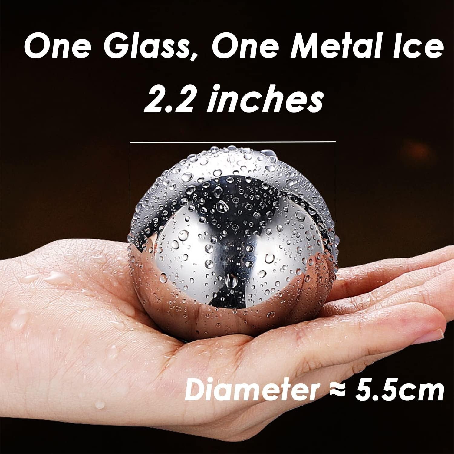 Luxury Whiskey Stone Set - 8 Large Stainless Steel Cubes with Storage Case